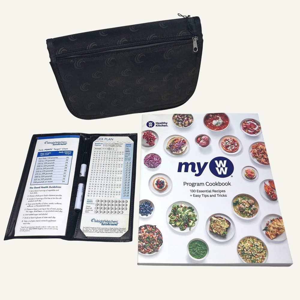 Weight Watchers My WW Program Cookbook Day Tracker Wallet Organizer Bag Bundle